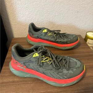 Hoka Men's Green and Red Running Shoes